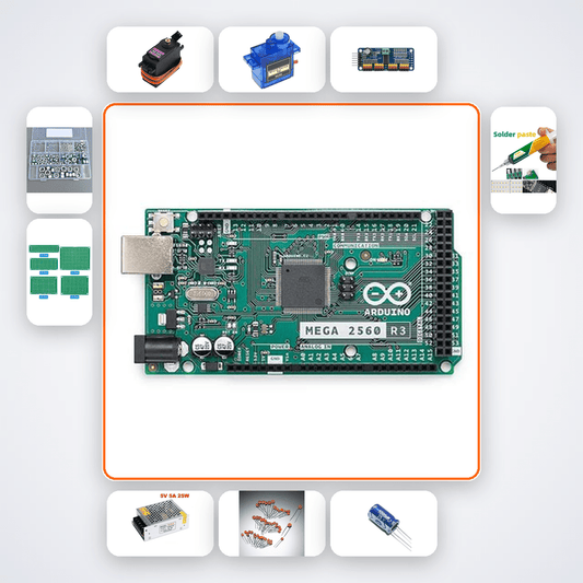 Delta Robot Pick and Place Kit with Arduino Mega + Servo - Compoden