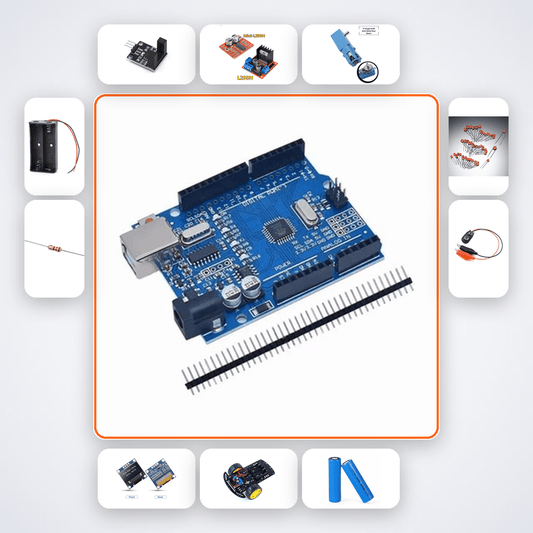 Differential Drive Odometry Robot Kit with Arduino Uno + Sensor - Compoden