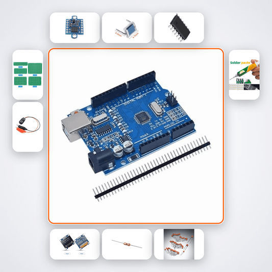 Digital Tachometer Laser Kit with Arduino Uno + LED - Compoden