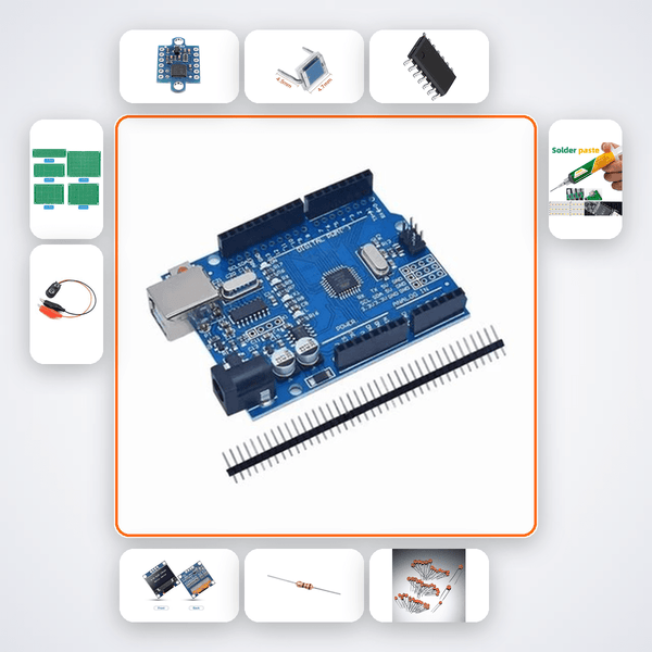 Digital Tachometer Laser Kit with Arduino Uno + LED - Compoden