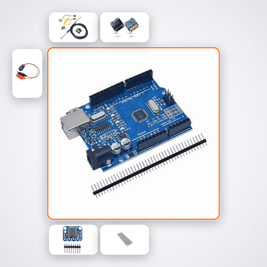 Dual Temperature Differential Monitor Kit with Arduino Uno + LED - Compoden