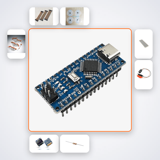 EMG Muscle Activation Monitor Kit with Arduino Nano + LED - Compoden