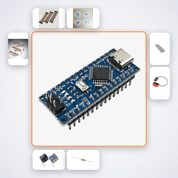 EMG Muscle Activation Monitor Kit with Arduino Nano + LED - Compoden