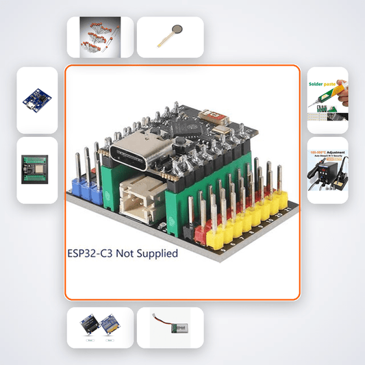 ESP32-C3 Custom SMD PCB Badge Kit with ESP32 + LED - Compoden