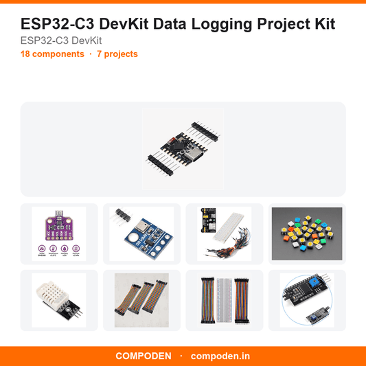 ESP32-C3 DevKit Data Logging Project Kit - Compoden