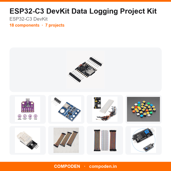 ESP32-C3 DevKit Data Logging Project Kit - Compoden