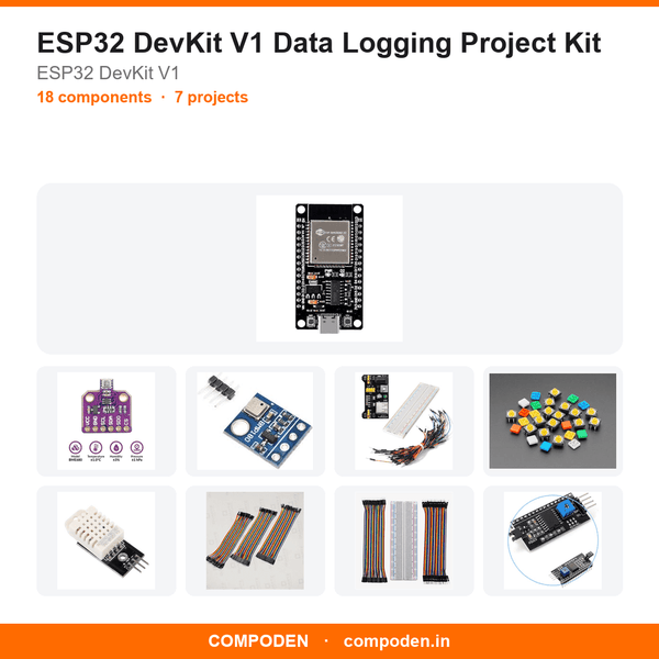 ESP32 DevKit V1 Data Logging Project Kit - Compoden
