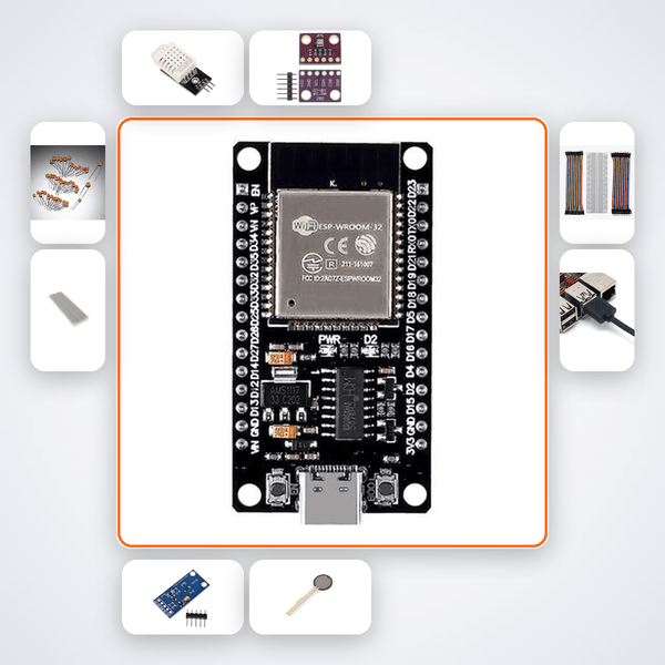 ESP32 Greenhouse Climate Monitor Kit - Live Web Dashboard with Chart.js - Compoden