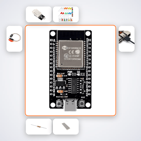 ESP32 mDNS Local Hostname Kit with ESP32 + DHT22 - Compoden