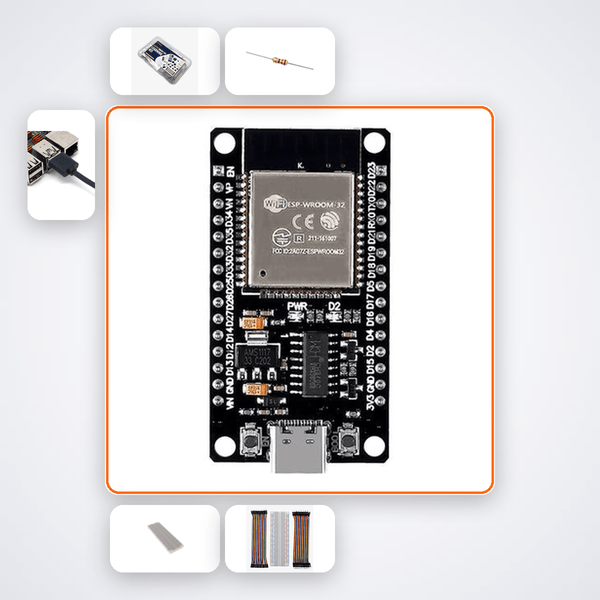 ESP32 OLED Weather Display Kit with ESP32 + LED - Compoden
