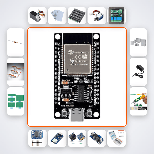 ESP32 Triple-Factor Biometric Access Terminal Kit (Fingerprint+RFID+PIN) - Compoden
