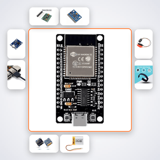 ESP32 Wearable Health Band Kit: Monitor SpO2, Heart Rate & Steps - Compoden