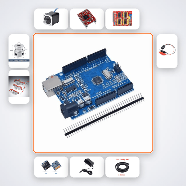 Gantry XY Motion Demo Kit with Arduino Uno + Stepper Motor - Compoden
