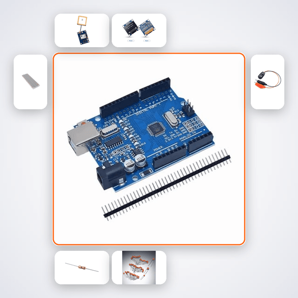GPS Coordinates Display Kit with Arduino Uno + LED - Compoden