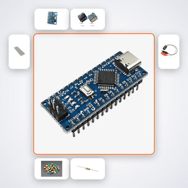 Hand Tremor Steadiness Test Kit with Arduino Nano + MPU6050 - Compoden