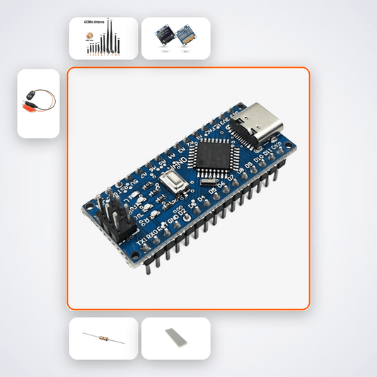 HC-12 Long Range Serial Link Kit with Arduino Nano + LED - Compoden