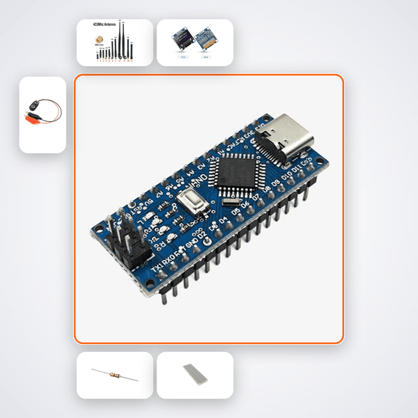 HC-12 Long Range Serial Link Kit with Arduino Nano + LED - Compoden