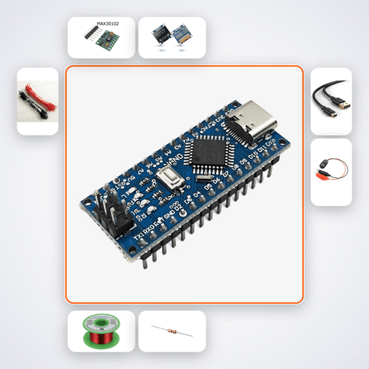 Heart Rate & Skin Conductance Kit - Biometric Sensing with Arduino Nano - Compoden