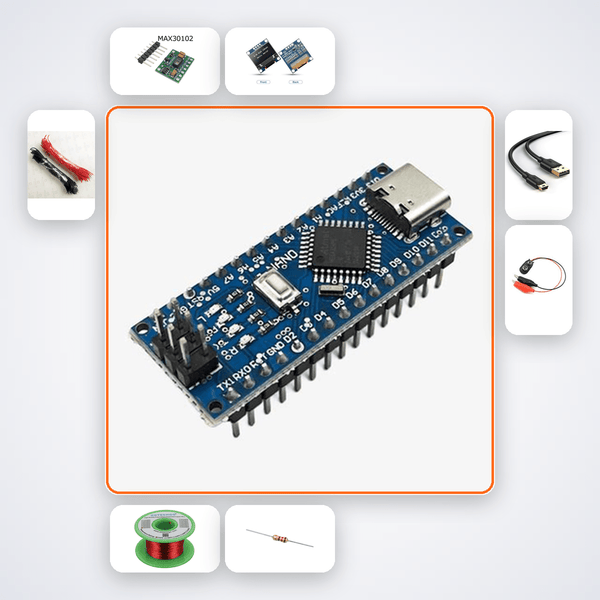 Heart Rate & Skin Conductance Kit - Biometric Sensing with Arduino Nano - Compoden