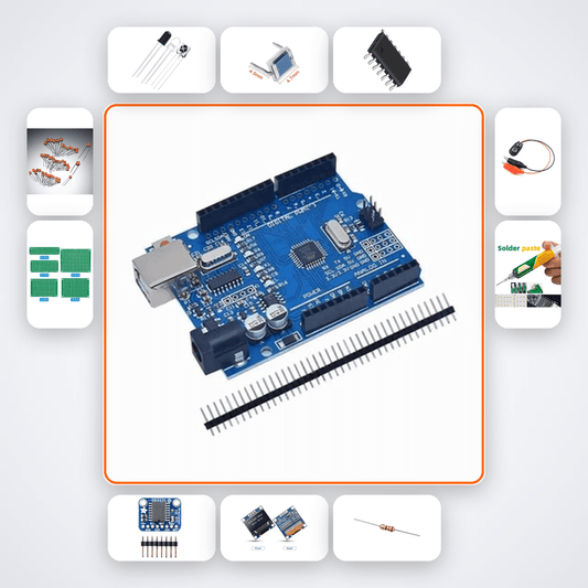 High Speed Optical Tachometer Kit with Arduino Uno + LED - Compoden