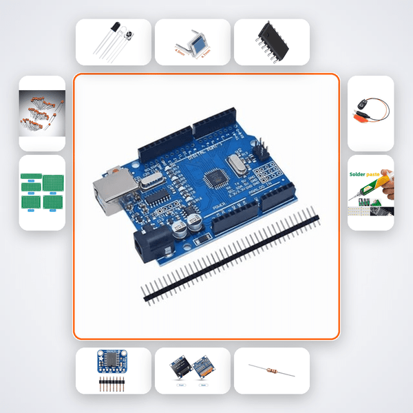 High Speed Optical Tachometer Kit with Arduino Uno + LED - Compoden