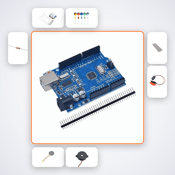 Home Security Motion Sensor Pro Kit with Arduino Uno + LED - Compoden