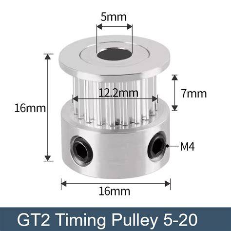 GT2 Pulley 20 Teeth 5mm Bore - Aluminum Timing Pulley – Compoden electronics component