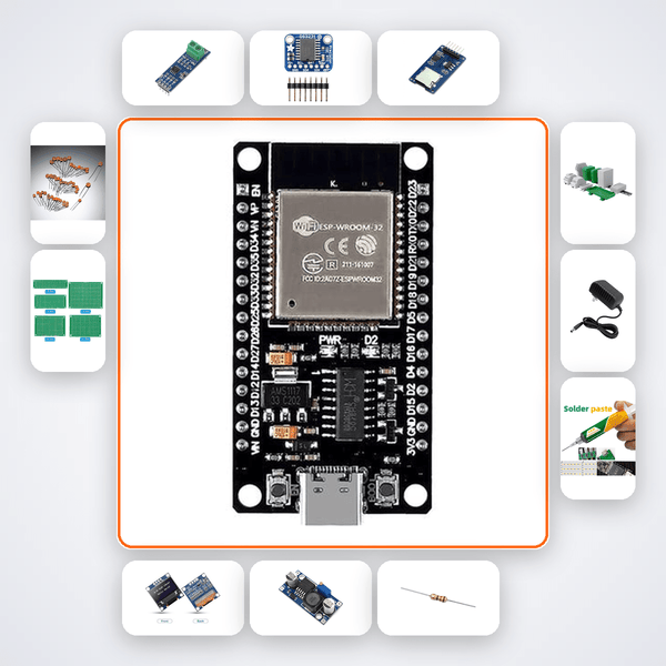 Industrial Modbus to MQTT Converter Variant 23 Kit with ESP32 + LED - Compoden