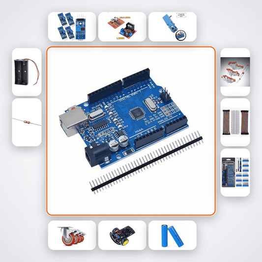 Industrial Object Counter Kit with Arduino Uno + IR Sensors - Compoden