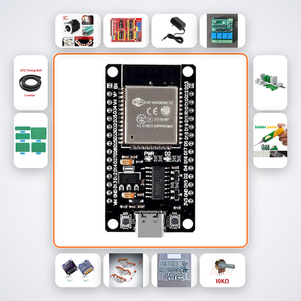 4-Axis CNC Router Kit with ESP32 + Stepper Motor