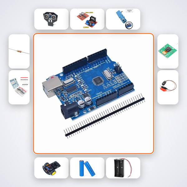 4WD Robot Kit with Arduino Uno + Ultrasonic