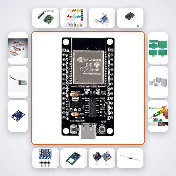 Athlete Fitness Tracker Kit with ESP32 + LED