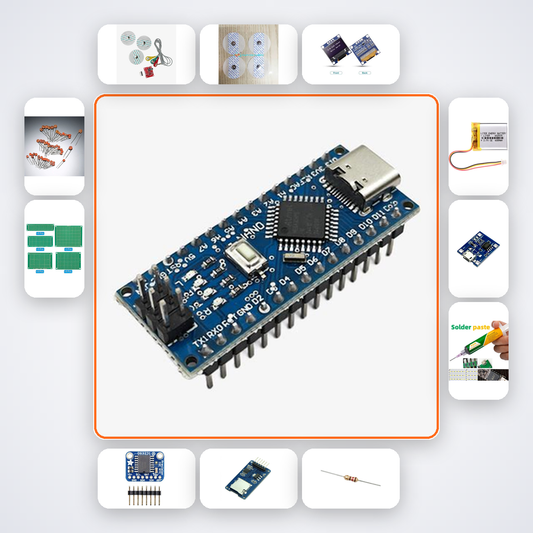 Biosignal ECG Monitor Kit Kit with Arduino Nano + LED