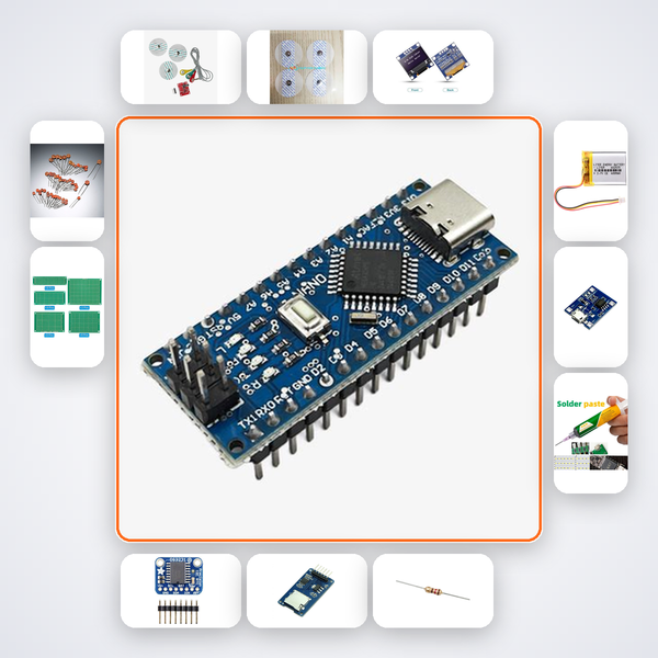 Biosignal ECG Monitor Kit Kit with Arduino Nano + LED