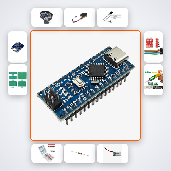 Blind Navigation Ultrasonic Cane Kit with Arduino Nano + Ultrasonic