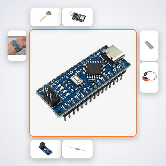 Breathing Rate Biofeedback Trainer Kit with Arduino Nano + LED