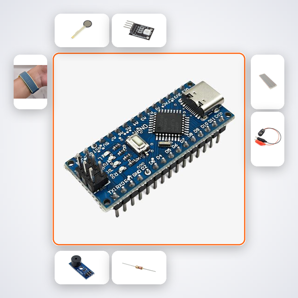 Breathing Rate Biofeedback Trainer Kit with Arduino Nano + LED