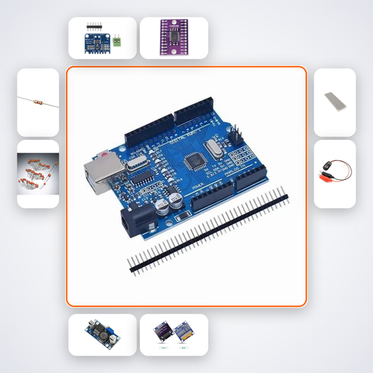 Buck Converter Efficiency Test Kit with Arduino Uno + LED