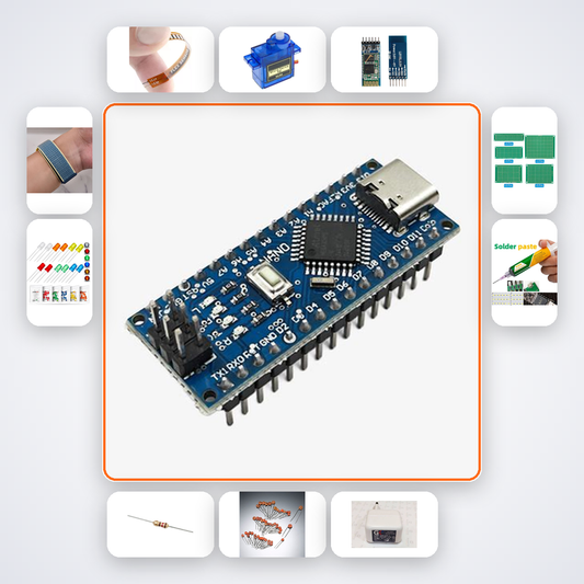Haptic Glove Kit with Arduino Nano + Flex Sensors
