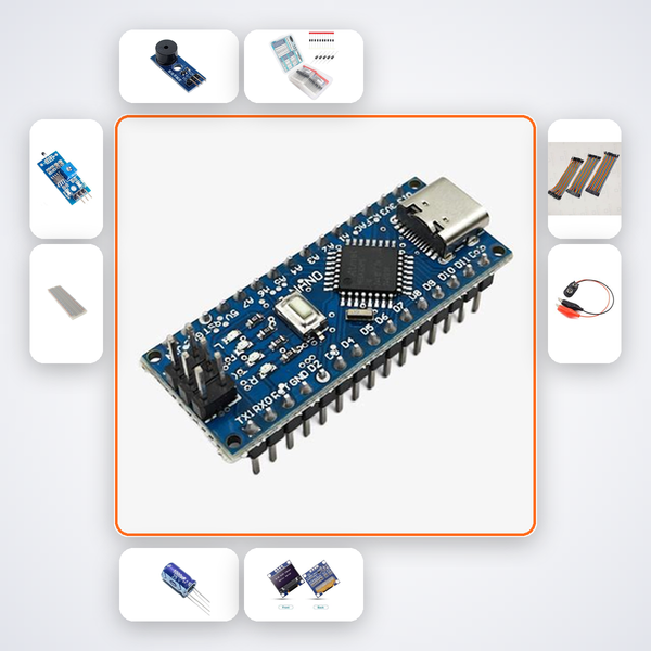 Energy Harvesting Vibration Node Kit with Arduino Nano + LED