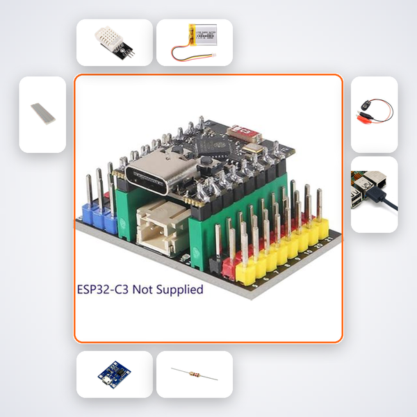 ESP32-C3 BLE Sensor Beacon Kit with ESP32 + DHT22
