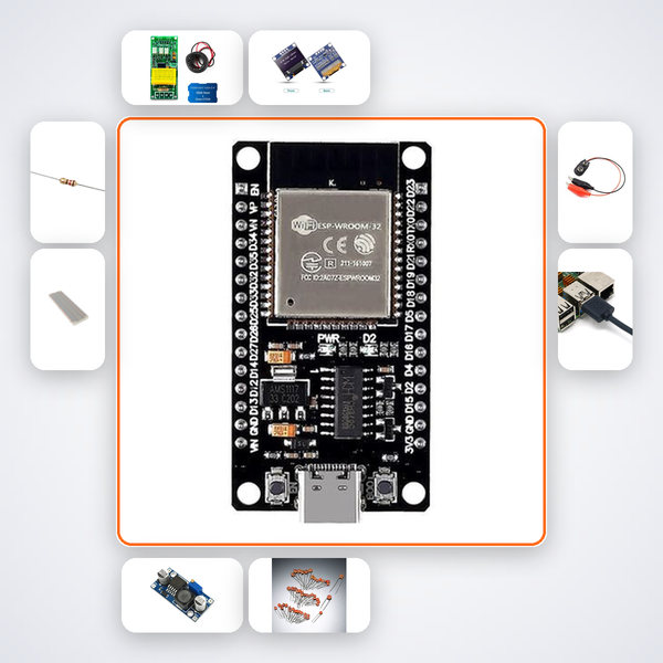 ESP32 Energy Monitor Dashboard Kit with ESP32 + LED