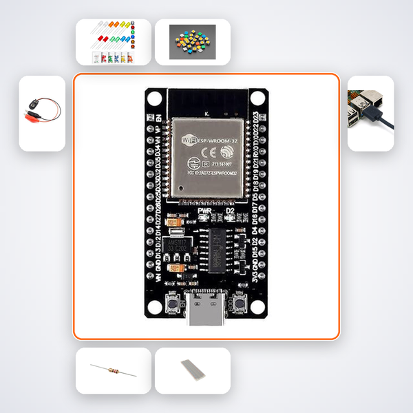 ESP32 LittleFS File Manager Kit with ESP32 + LED