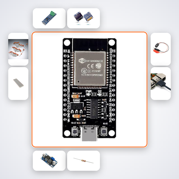 ESP32 Modbus RTU Gateway Kit with ESP32 + LED