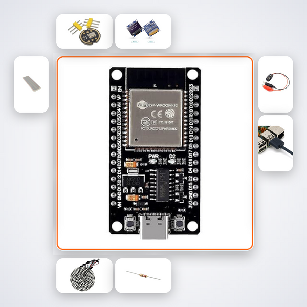 ESP32 Offline AI Sound Classifier Kit with ESP32 + LED