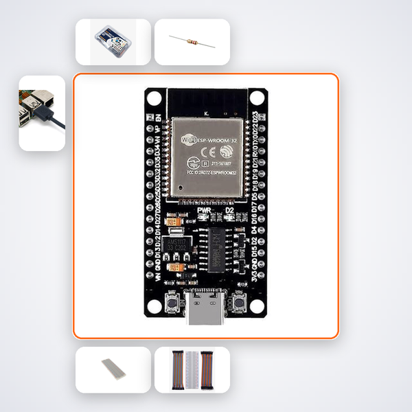ESP32 OLED Weather Display Kit with ESP32 + LED