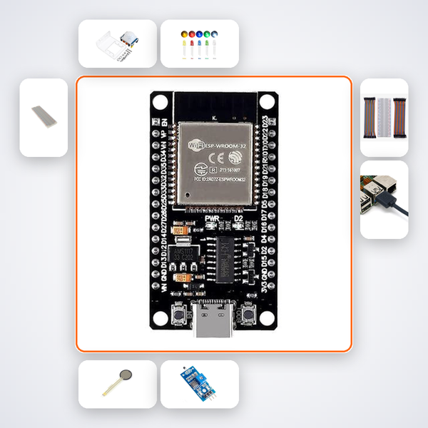 ESP32 PIR WiFi Alert Kit with ESP32 + LED