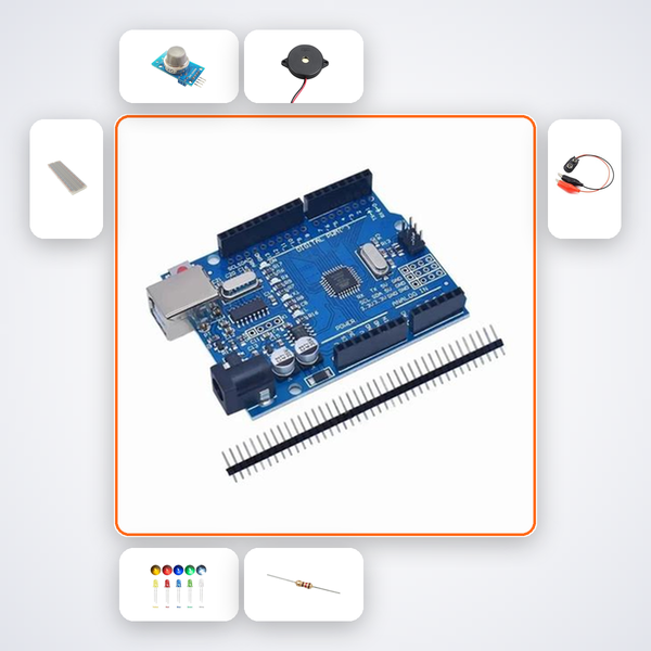 Gas Leak Alarm Kit with Arduino Uno + Sensor