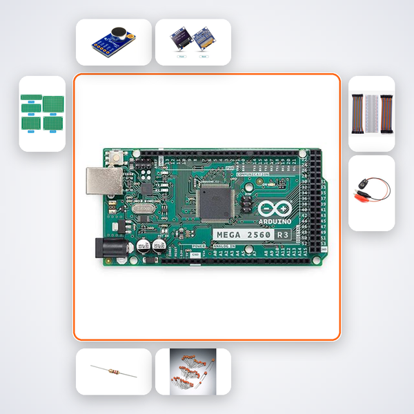 Generative Art OLED Oscilloscope Kit with Arduino Mega + LED