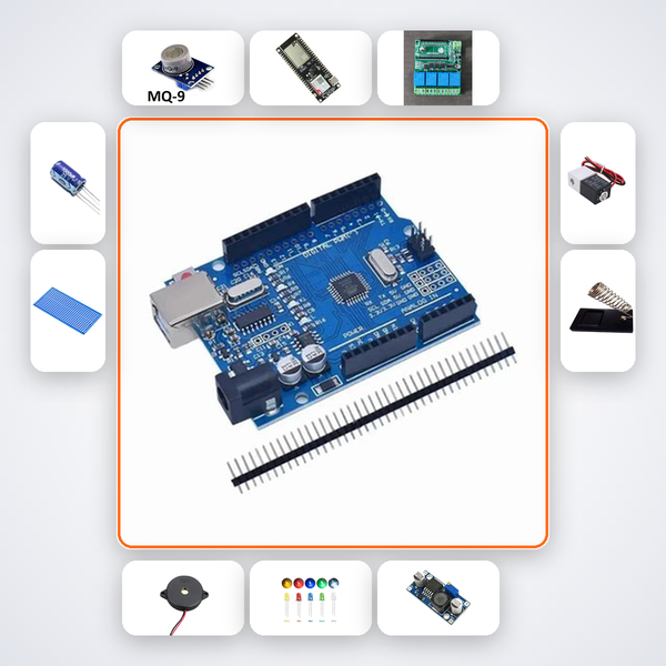 Lab Gas Monitor Pro Kit with Arduino Uno + Sensor